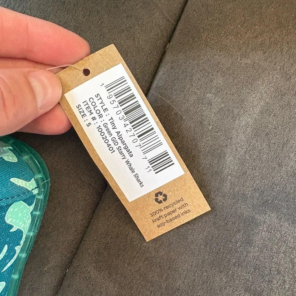 TOMS Kids Aqua Shark Moccasins